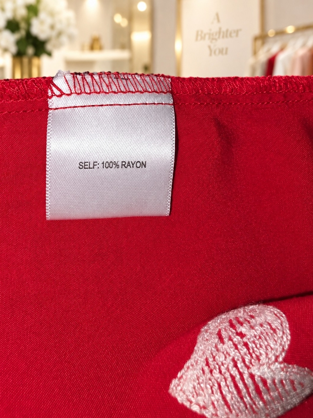 Jane + Delancey Red White Heart Print Button Down Shirt Size L Valentine - Picture 7 of 7